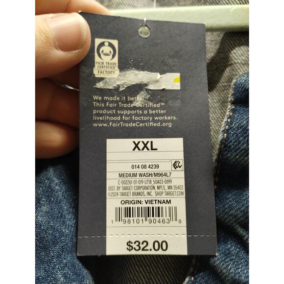 Universal Thread NWT Size XXL Baggy 80s Inspired Medium Wash Button Denim Vest - Picture 7 of 7